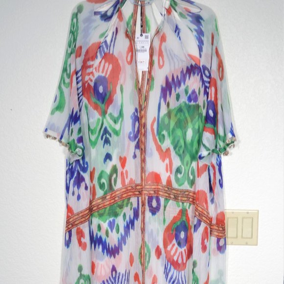 NWT ZARA BEADED PRINT KAFTAN, SIZE M/L - Picture 5 of 12